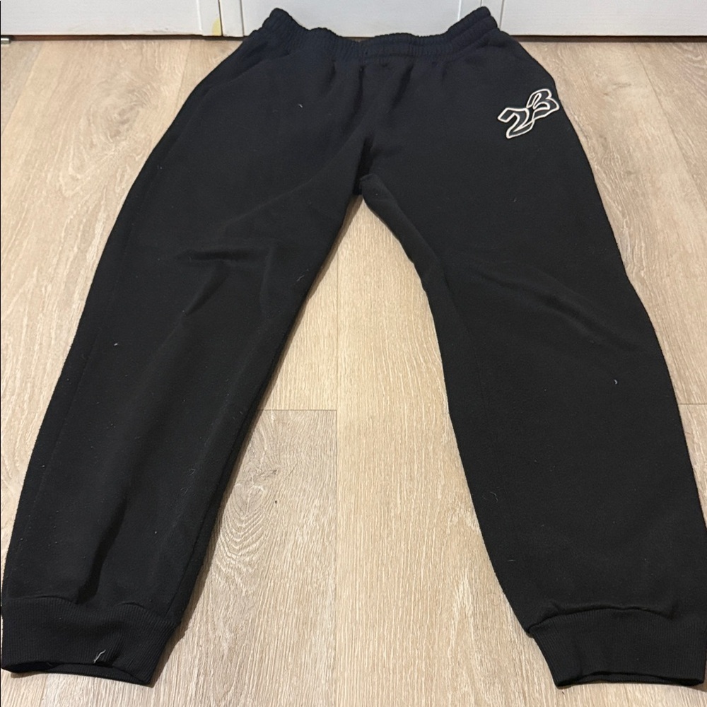SHEIN Black Kids Jogger Sweatpants with White Logo